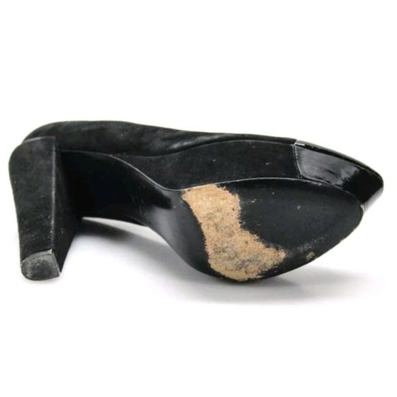 THEORY POINTED TOE SLIP ON HEELS PUMPS BLACK SZ 6 - Picture 3 of 4